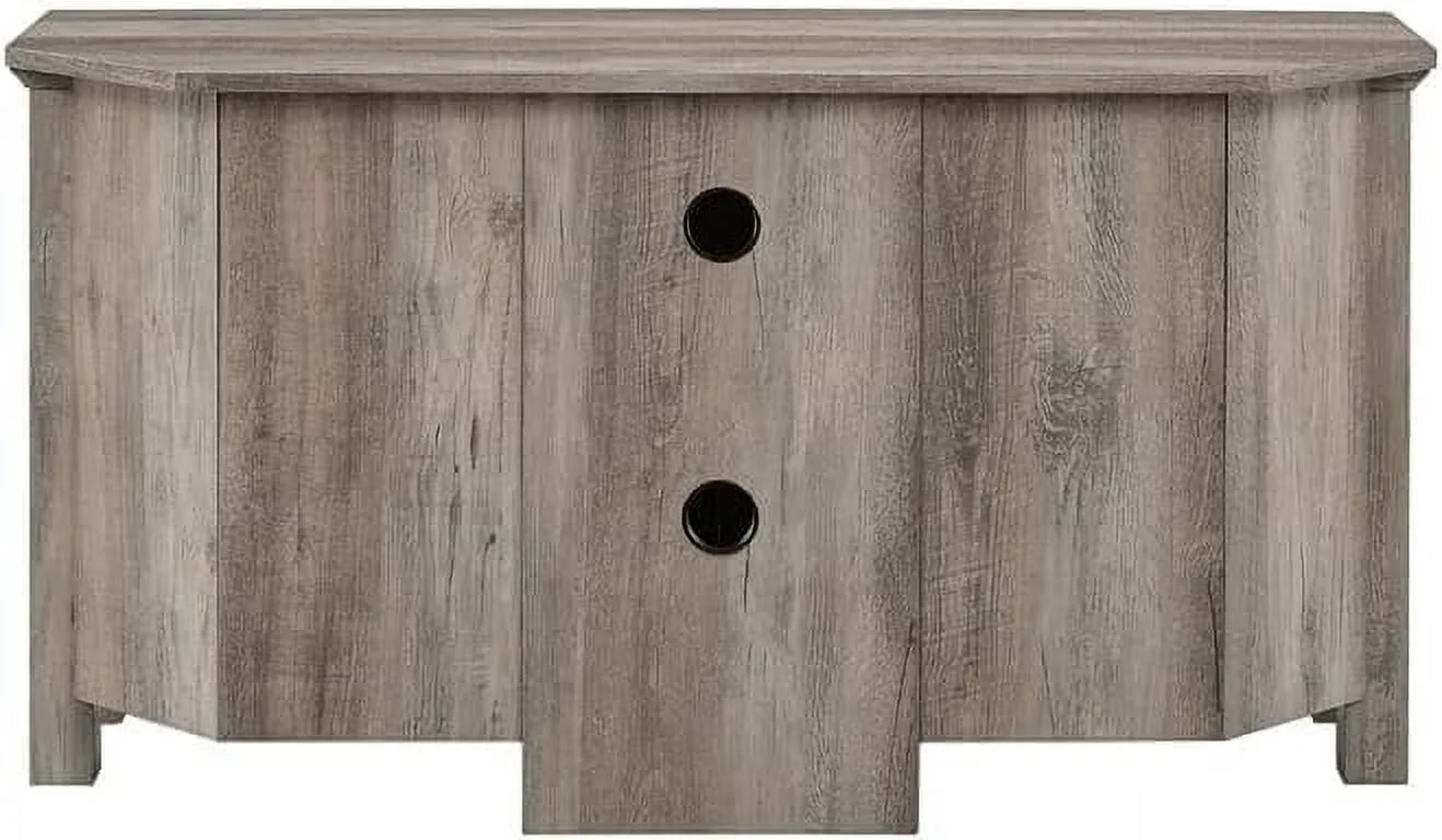 NLIBOOMLife 44" Modern Rustic Farmhouse Corner TV Stand Console with  for TV's up to 48"  Screen in Gray Wash