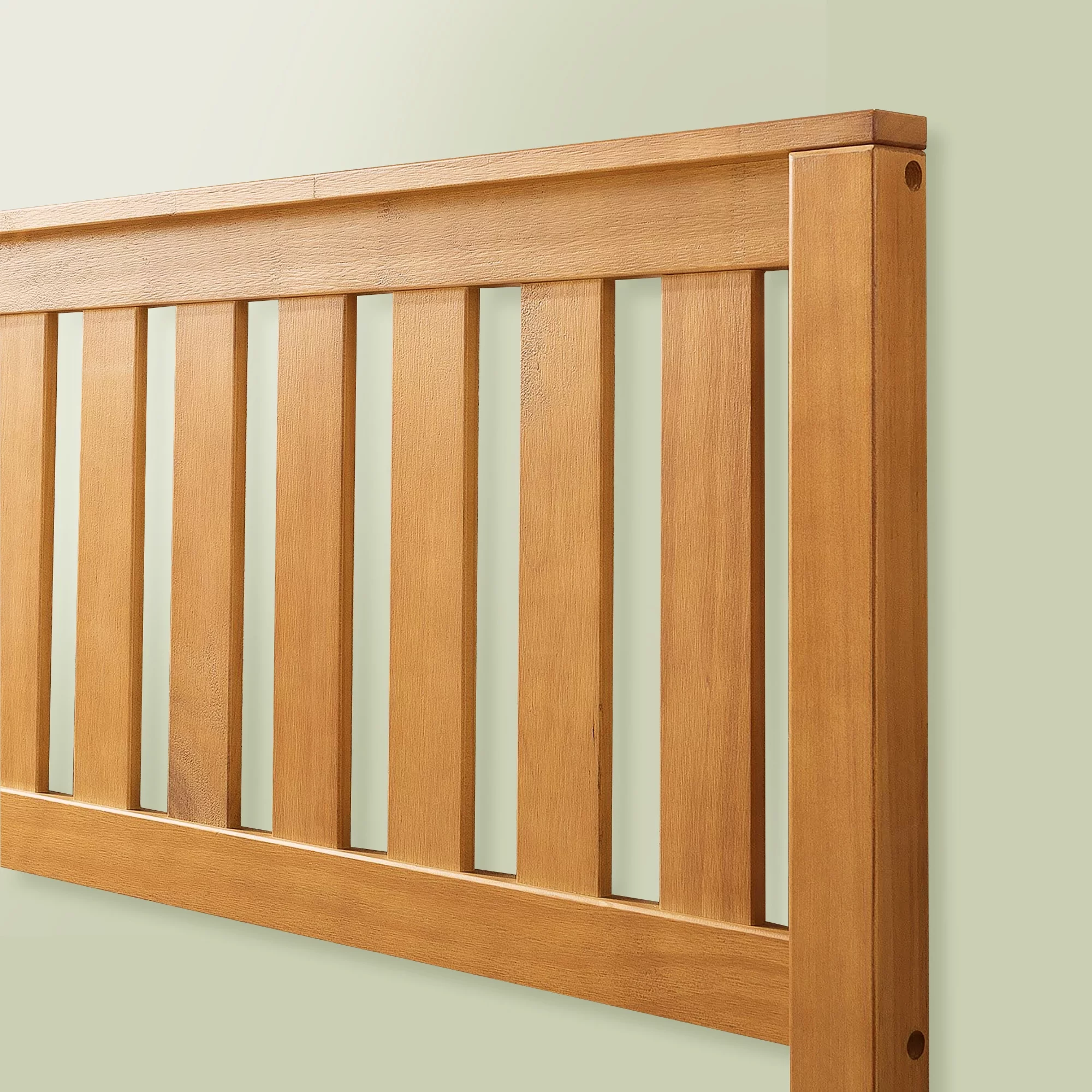 Zinus Alexia 37 Wood Platform Bed with Headboard, Rustic Pine, Full