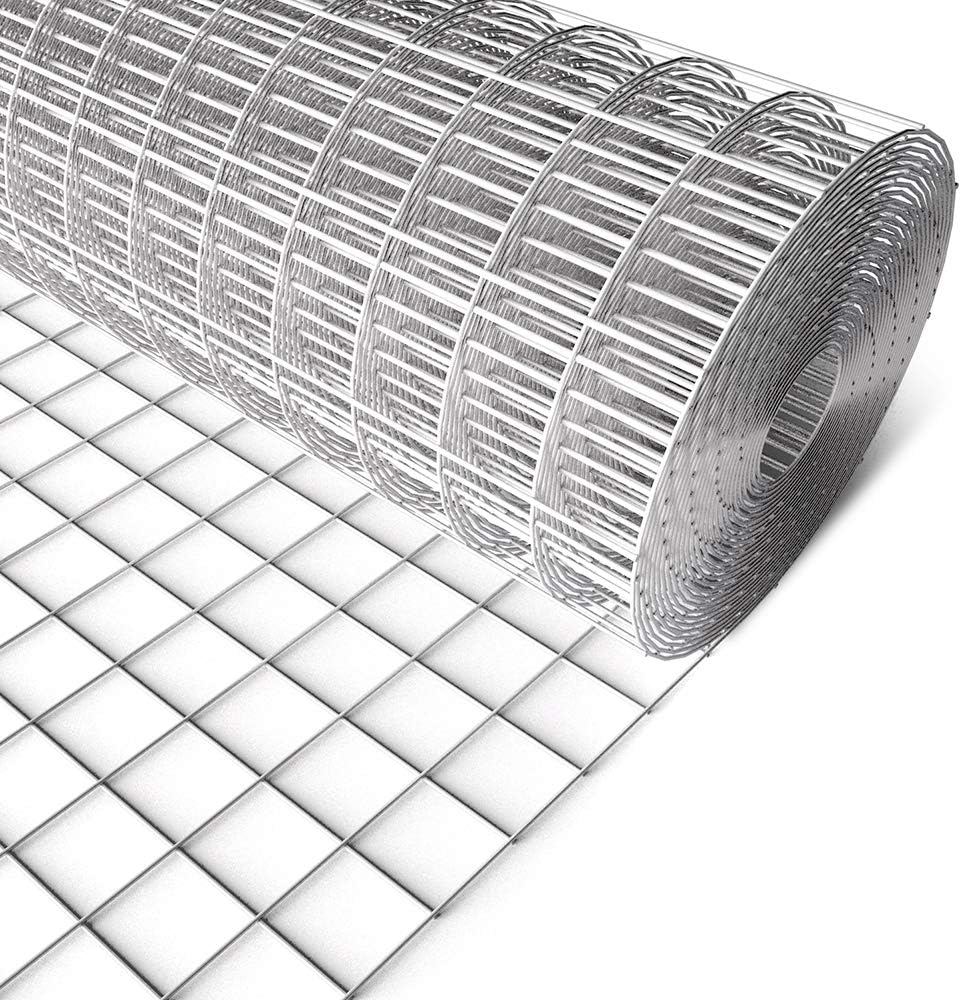 Amagabeli Hardware Cloth 48inch x 100ft 2inch Galvanized Before Welding Square Openings 15 Gauge Wire Mesh Fence Roll for Vegetables Garden Netting Rabbit Chicken Coop Animal Enclosure BG303