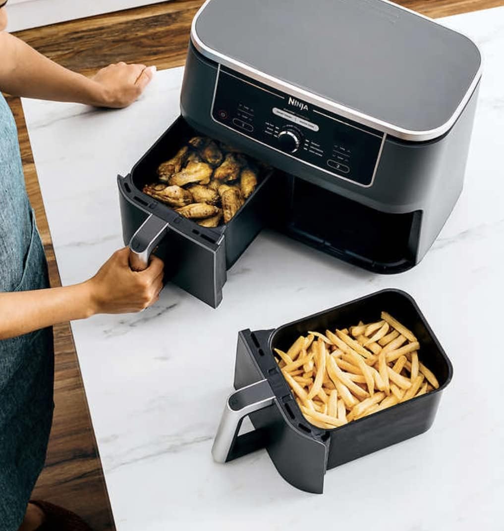 Ninja Foodi 6in1 10qt. XL 2Basket Air Fryer with DualZone Technology. AD350CO. Basket Air Fryer with 2 Independent Frying Baskets, Match Cook & Smart Finish to Roast, Broil, Dehydrate & More for