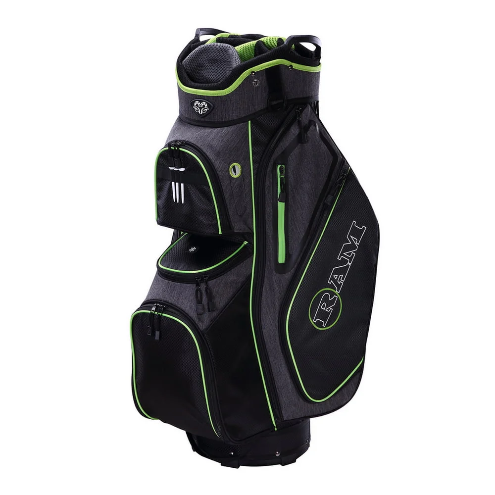 Ram Golf Tour Cart Bag with 14 Way Dividers Top Black, Red