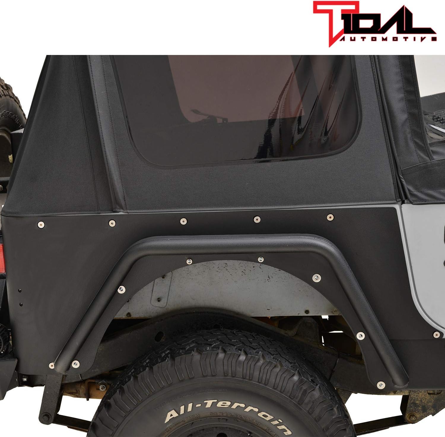 Tidal Armor Rear Corner Guard Black Textured Fit for 87-95 Wrangler YJ