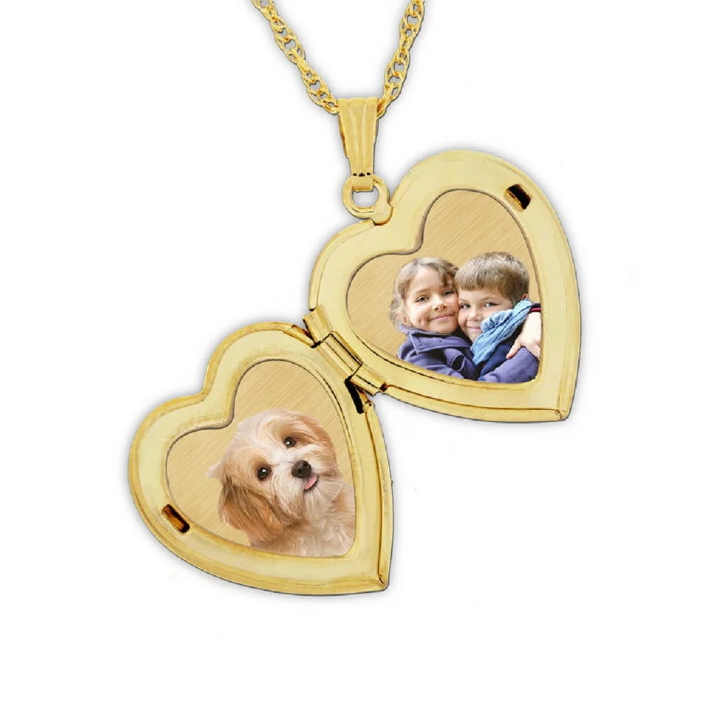 Picturesongold.Com "Valentines" Sweetheart Locket Necklace Pendants - 3/4 inch X 3/4 inch in Solid 14K Yellow Gold
