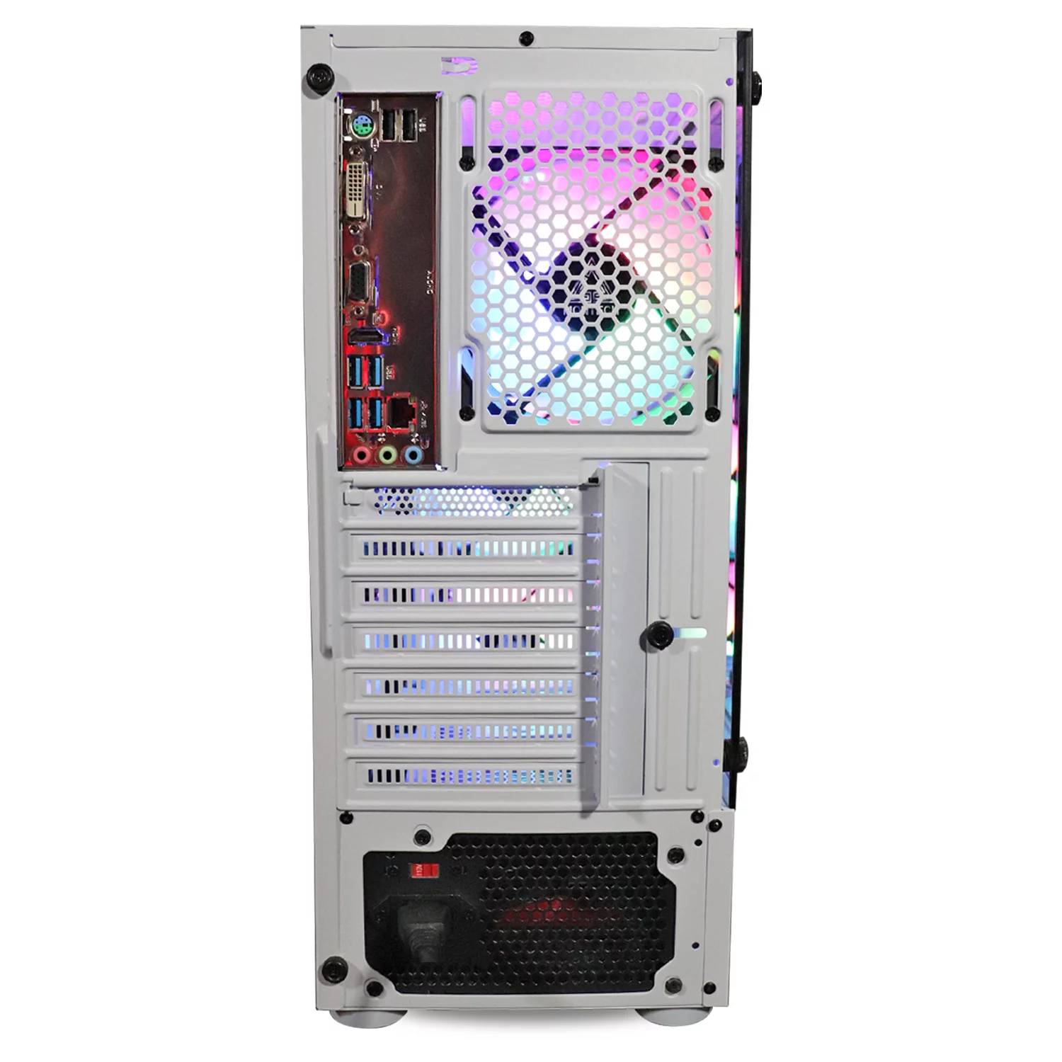 ViprTech Whiteout Gaming PC Desktop Computer - AMD Ryzen 5 5600G (12-Core 4.4Ghz), AMD Radeon RX Vega 7 Graphics, 16GB DDR4, 128GB M.2 SSD, 1TB HDD, WiFi, RGB, 1 Year Warranty