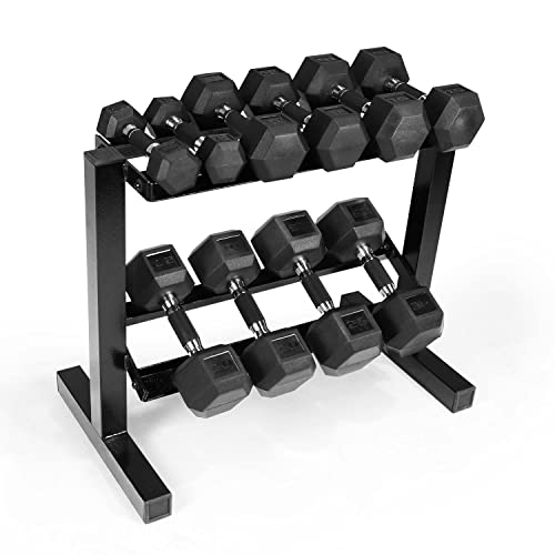 CAP Barbell 150 lb Dumbbell Set with 2-Tier Rack | Multiple Options