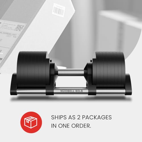 NUOBELL Adjustable Dumbbells Pair 5-80 lbs : the Adjustable Dumbbell Set to Replace 16 Sets of Dumbbells. Add Nuobell Dumbbells 80lb and Free Weights to Your Home Gym. Just Twist the Handle to Adjust and Start Your Exercise.