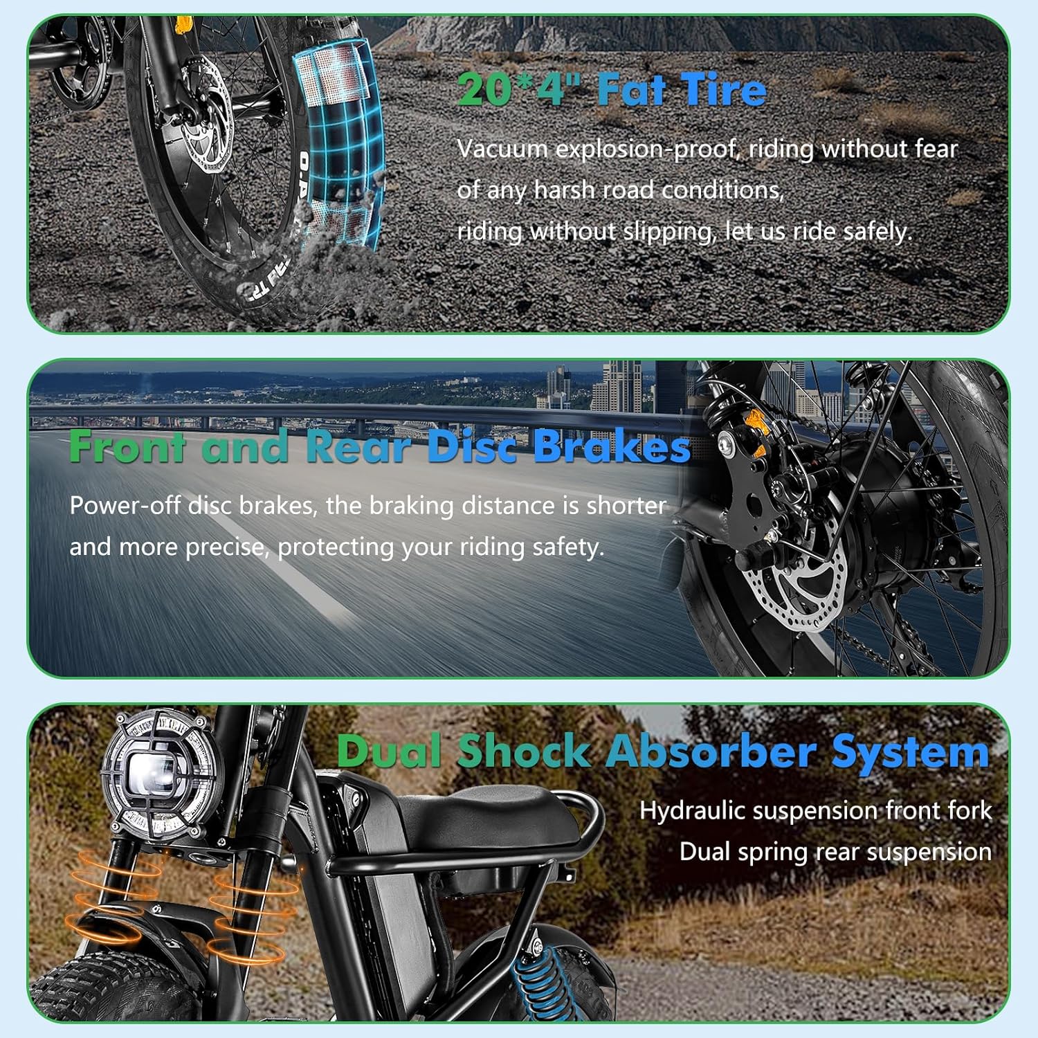Electric Bike for Adults, 750W Electric Mountain Bike 28 MPH Adults Electric Bicycle with Removable 48V 15.6Ah Battery, 20'' Fat Tire Ebike, Shimano 7-Speed, 5 Level PAS, 80 Miles
