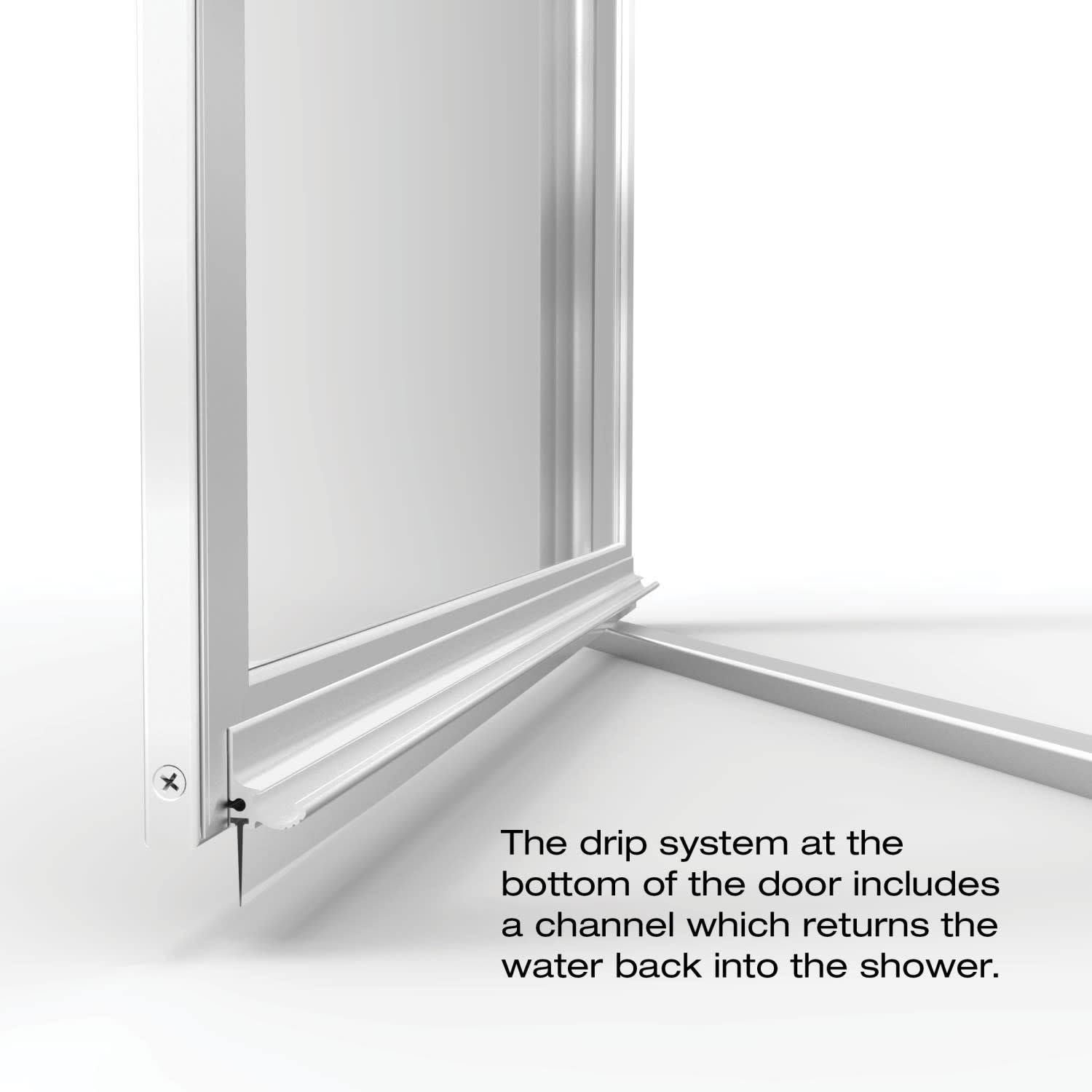 Basco A001-8CL Deluxe 63-1/2x22 High x 32-7/8x22 Wide Pivot Framed Shower Door with Silver