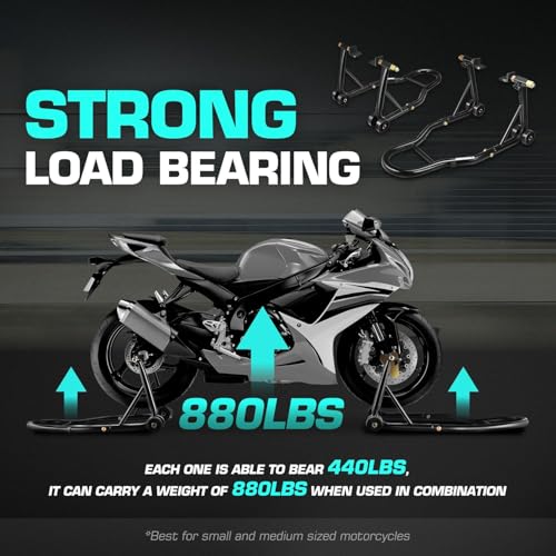 DNA MOTORING Motorcycle Lift Table 1000lbs Capacity Motorcycle Support Stand L 86.2in x W 22in Motorcycle Lift Jack Lifting Range 7.2-30.3in Black TOOLS-00780