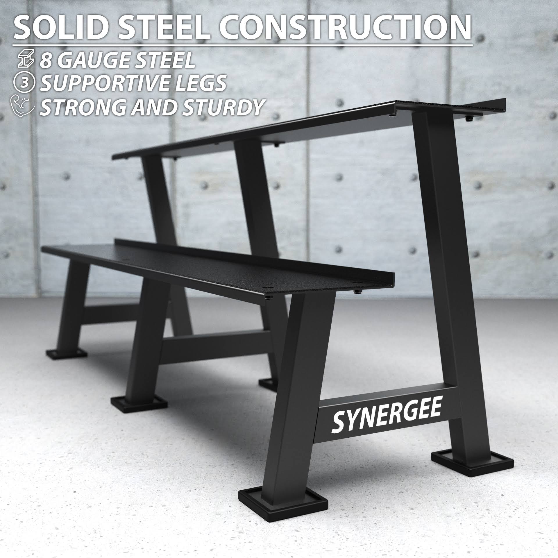 Synergee Black Kettlebell Rack - Kettlebell Storage
