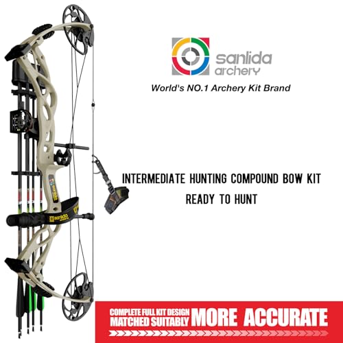 Sanlida Dragon X9 Ready to Hunt Compound Bow Package for Adults, Archery Compound Bow and Arrow Set, 0-70 Lbs Draw Weight, No Bow Press Needed, Limited Life-time Warranty