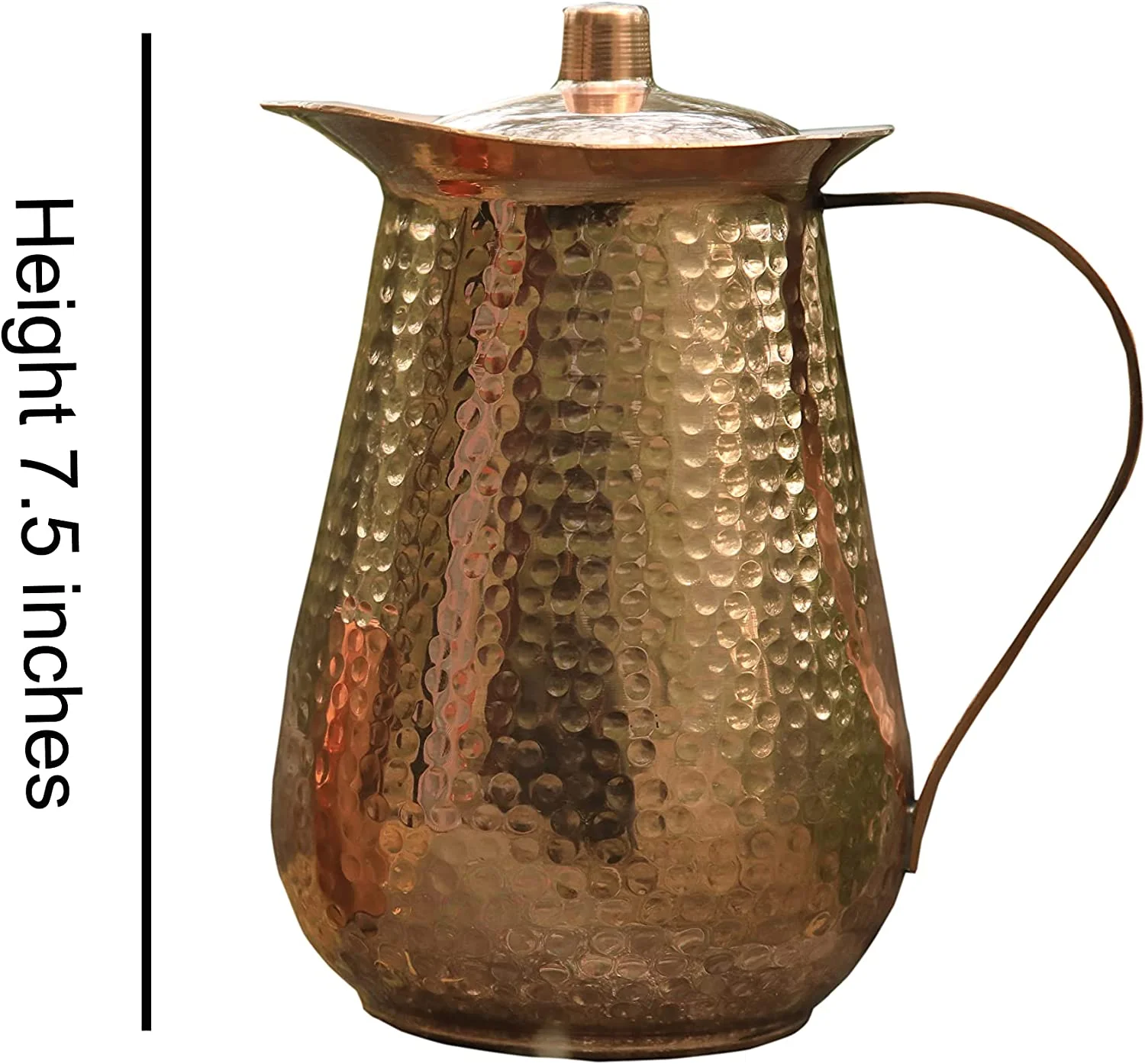 Pure Copper Pitcher Jug for drinking water With Lid Water Carafe 68 OZ Pitchers & Drinking Sets