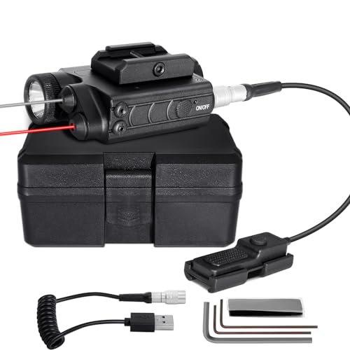 Rechargeable Infrared IR Laser+ Visible Laser Sight + 1200 Lumens White LED Flashlight with Remote Pressure Switch, Compatible with AEG GBB CQB
