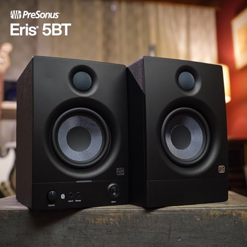 PreSonus Eris 3.5BT Bluetooth Studio Monitors, Pair — Powered, Active Monitor Speakers for Desktop, Turntable, Record Player, Bookshelf, DJ Speakers