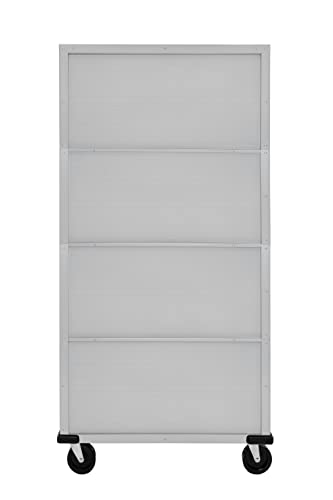 Seville Classics UltraHD Solid Steel Rolling Lockable Metal Storage Cabinet Locker Organizer w/Adjustable Shelves for Garage, Warehouse, Office, Classroom, 36" W x 18" D x 72" H, Granite
