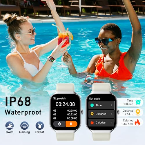 Smart Watch(Answer/Make Call), 1.96 HD Smartwatch for Men Women, 2025 New Fitness Watch with 112+ Sport Modes, Heart Rate, Sleep Monitor, Pedometer, IP68 Waterproof Activity Tracker for Android iOS