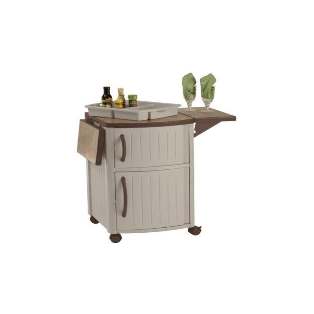 Suncast DCP2000 Outdoor Prep Station Cart, Taupe