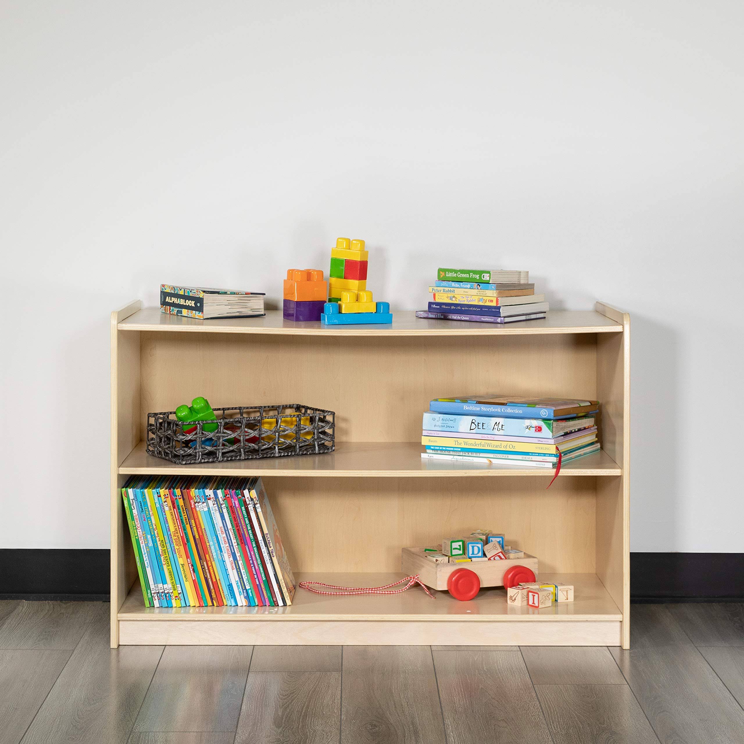 Flash Furniture Wooden 2 Section School Classroom Storage Cabinet for Commercial or Home Use - Safe, Kid Friendly Design - 24x22