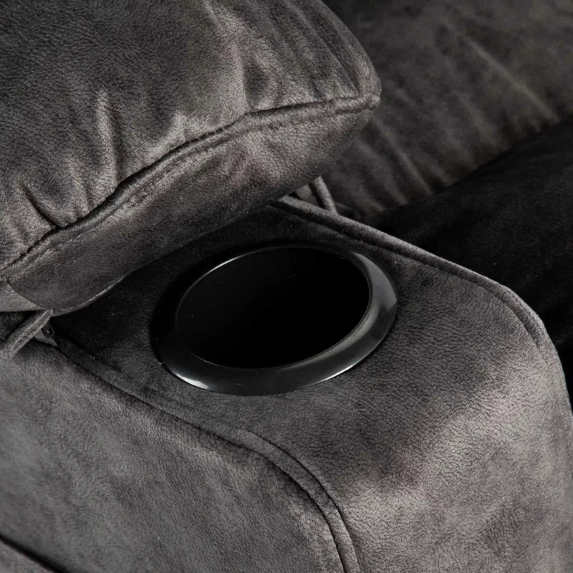 Colerline 36.61" Wide Super Soft and Oversize Modern Designed Velvet Upholstered Heating & Massage Swivel Reclining Chair with Cupholders for Living Room, Bedroom, Gray