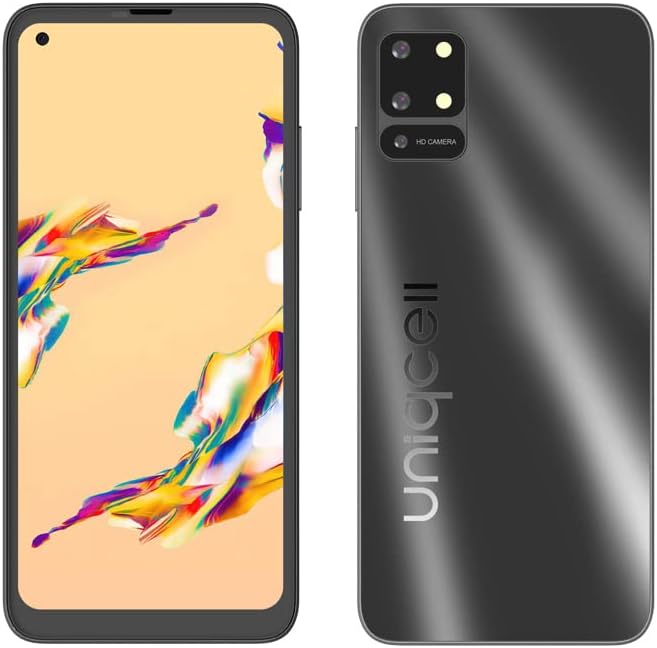 Uniqcell UNI 10X | Android Cell Phone | 6.55" HD+INCELL Punch Hole | Dual Sim | 128GB of Storage | Side Fingerprint (Blue)