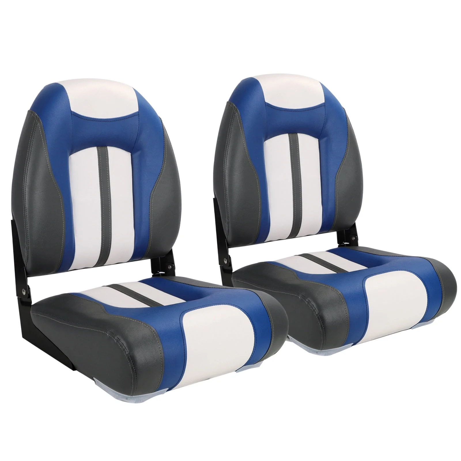 NORTHCAPTAIN S1 Pro Premium High Back Folding Boat Seat,Stainless Steel Screws Included,Charcoal/Black(2 Seats)