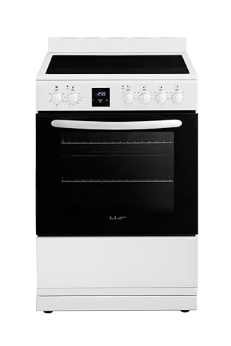 iio 24 inch Electric Stove iER-244SS, Oven Range with Triple Lined Door Glass, 4 Top Burners, Convection Fan, Deep Broiler, Digital Timer Clock, 5 Cook Functions