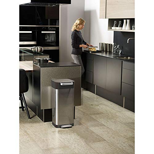 Joseph Joseph Intelligent Waste Titan Trash Can Compactor Kitchen Bin with Odor Filter, Holds up to 60L After Compaction