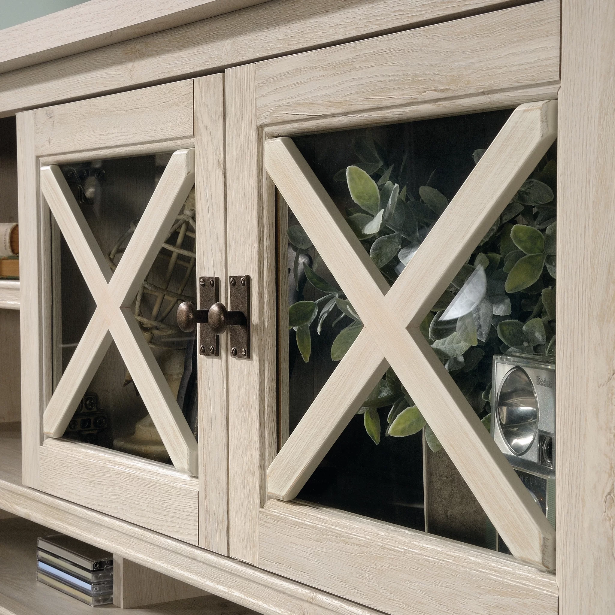 Sauder Costa Hutch, Chalked Chestnut Finish