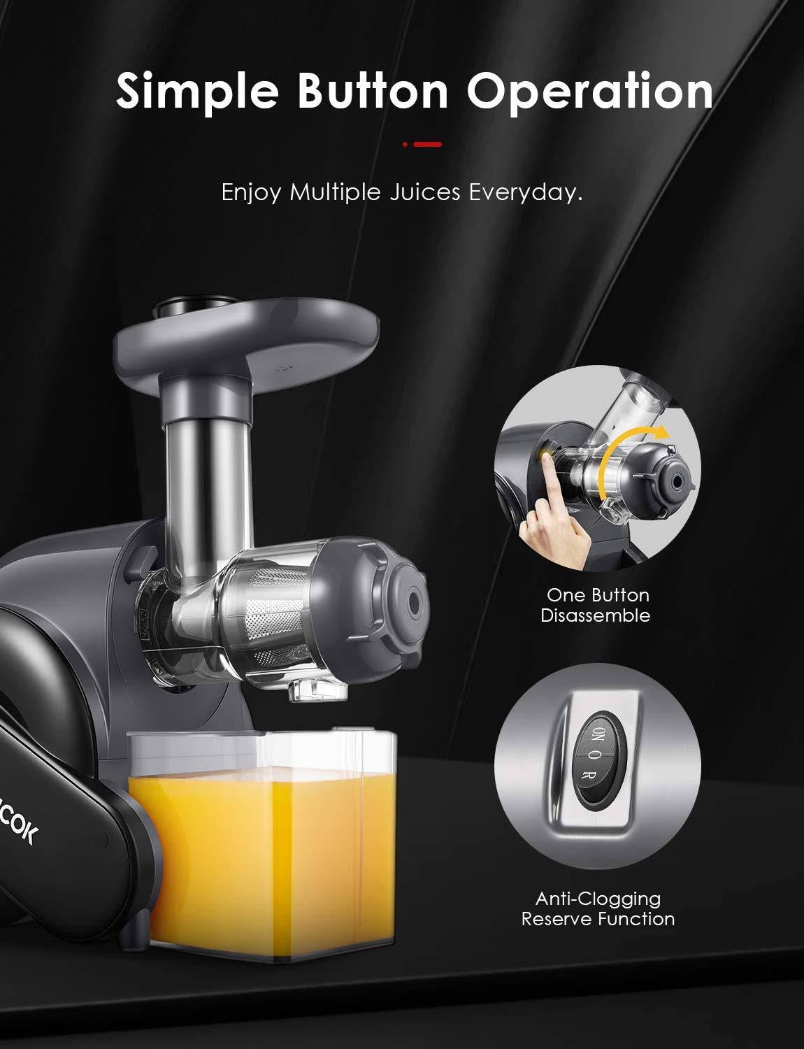 Aicok Slow Masticating Juicer with Quiet Motor