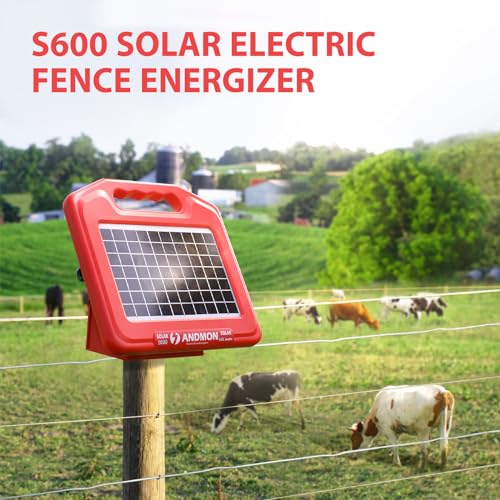 30 Miles Solar Fence Charger, 0.53 Joule Solar Electric Fence Charger for Livestock, Horses, Cattle Sheep, Solar Electric Fence Energizer with Dual Input, Easy Installation