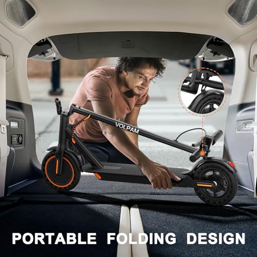 VOLPAM Electric Scooter, 350W/500W, 8.5/10 Tires, 12/21/28 Miles Range, 16/19/22Mph, Folding E-Scooter with Dual Braking