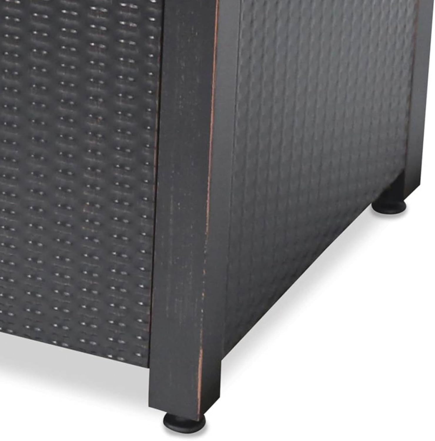 Endless Summer 30 Inch Square 30,000 BTU LP Gas Outdoor Fire Pit Table with Mosaic Resin Mantel, Steel Wicker Design Base, and Lava Rock, Black