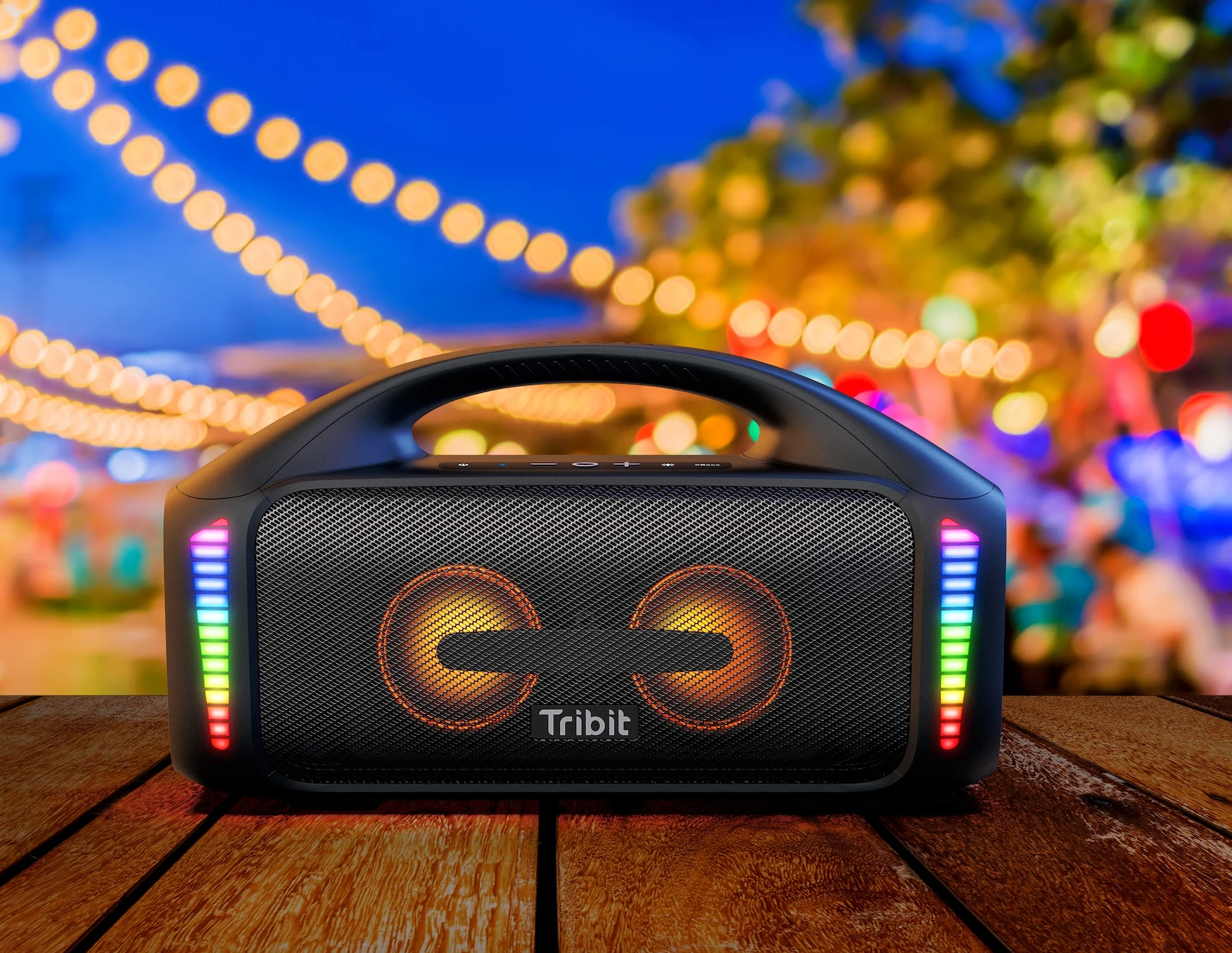 Tribit StormBox Blast Portable Speaker,90W Stereo Sound Loud Speaker with XBass,IPX7 Waterproof Bluetooth Speaker LED Light, PowerBank, Bluetooth 5.3, Custom EQ, 30H Playtime Party