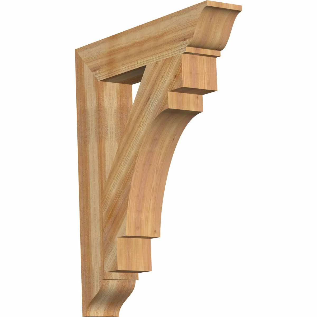 Ekena Millwork BKT06X32X40MRC01RWR 6x22W x 32x22D x 40x22H Merced Traditional Rough Sawn Bracket, Western Red Cedar