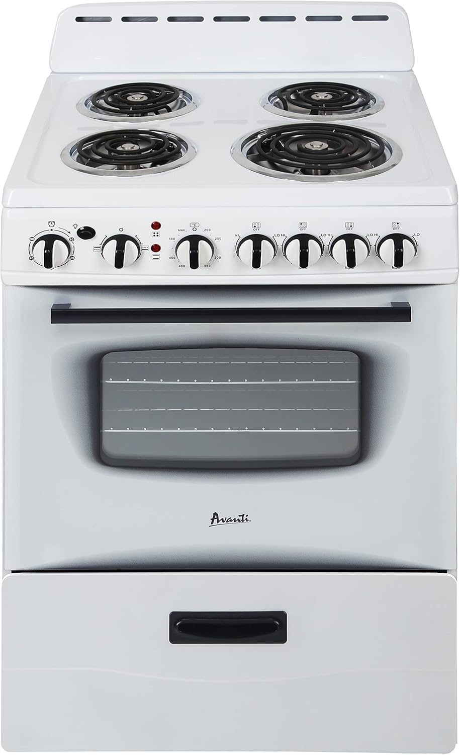 Avanti ERU240P0W ERU240 24" Electric Range Oven with Framed Glass Door, in White
