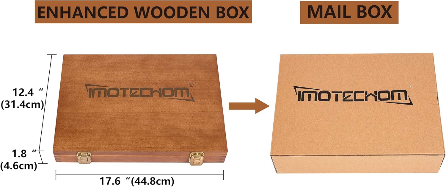 IMOTECHOM 8-Pieces HSS Wood Turning Tools Lathe Chisel Set with Walnut Handle (Wooden Storage Case)