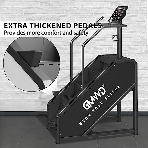 Stepper Machine, GMWD Stair Stepper with LED Screen, Commercial Grade Stair Climber Exercise Machine for Home with 15 Resistance Levels, 441LBS, 24-164 Steps/Minute, SS02