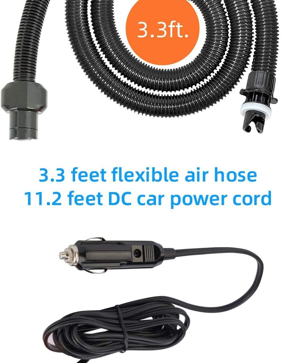 Electric Paddle Board Pump, 16 PSI Digital SUP inflator Pump with Auto-Off Feature for Inflatable Pool, Boats, Rafts, Pool Toys, Kayak, 12V DC Car Connection Pack of 2