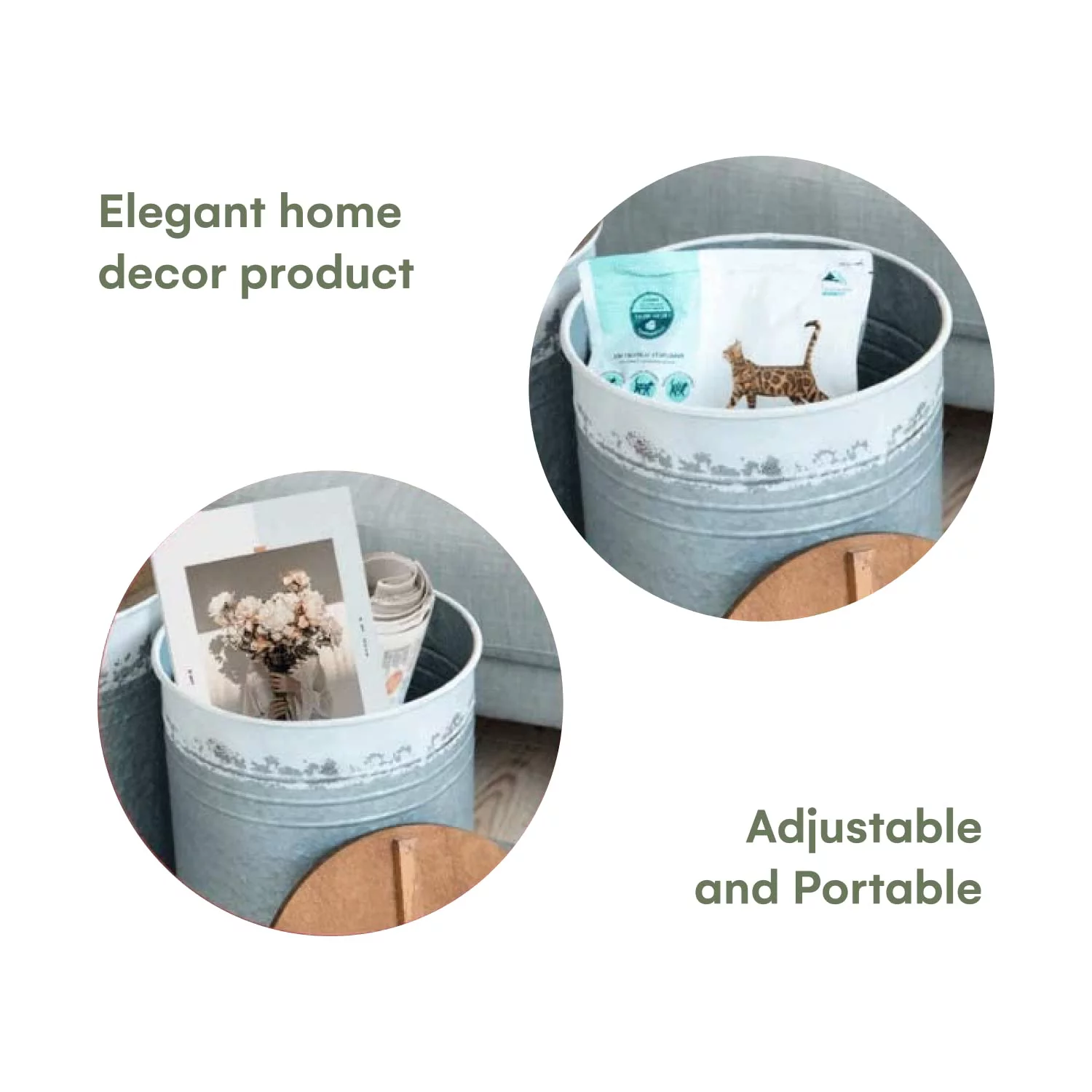 Hallops Farmhouse Accent Side Table - Set of 2 (Distressed White) | Accent Table, Living Room End Tables, End Table with Storage, Drink Table, Farmhouse End Table