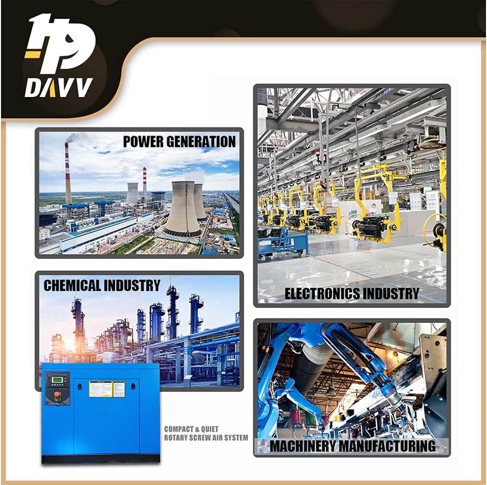208-230Volt 3-Phase Rotary Screw Air Compressor 20HP 15KW - 71CFM @ 125PSI - NPT3/4" Base Mount Commercial Air Compressed Industrial Stationary Compressors System Spin-on Air Oil Separator - PACK15