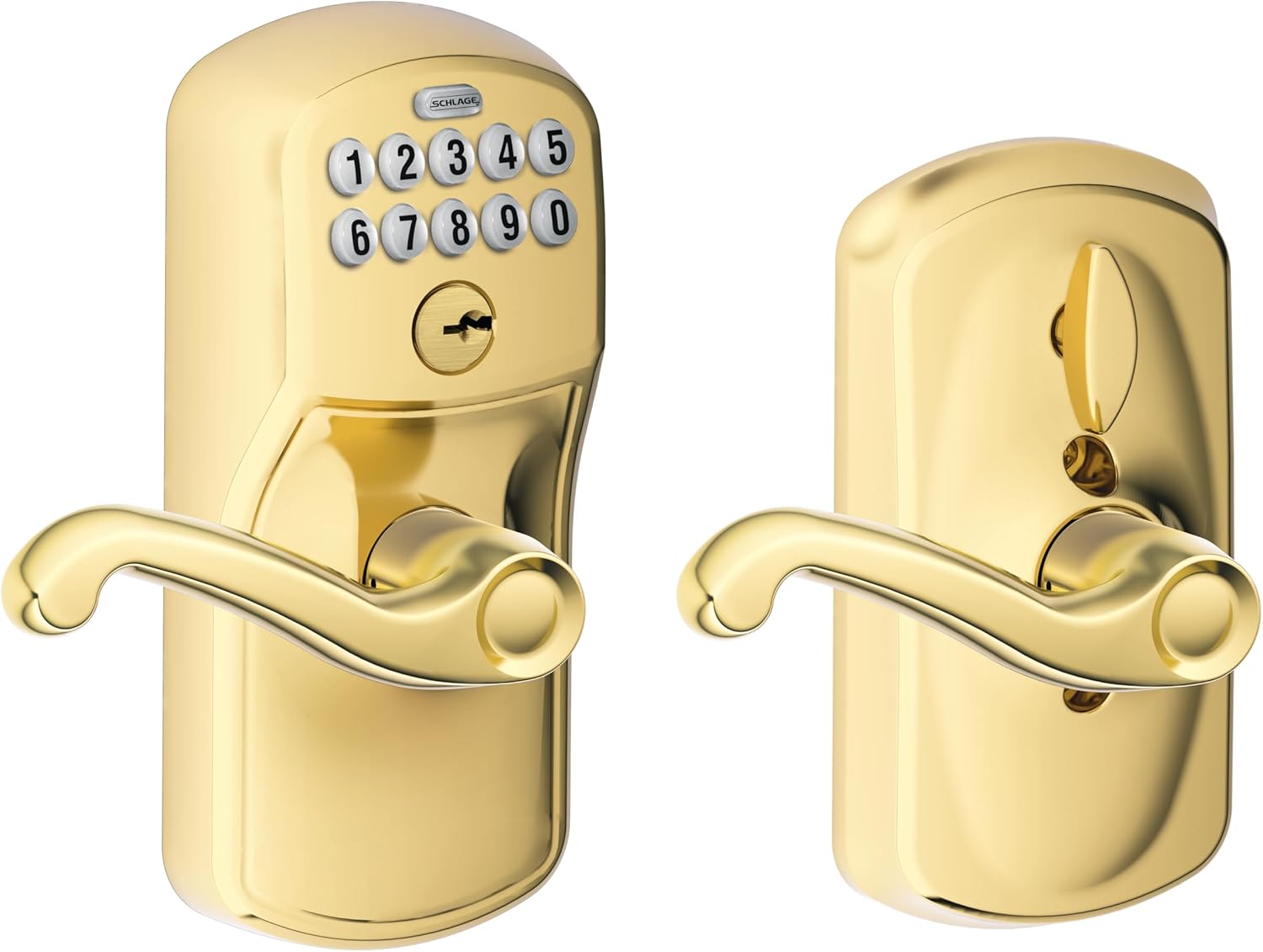Schlage FE595 V PLY 505 FLA, Flex Lock, Bright Brass