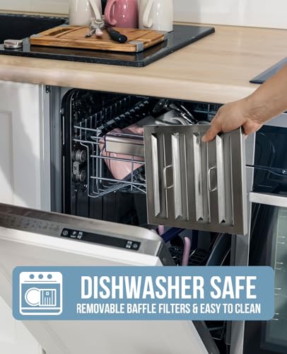 Insert/Built-in Range Hood, Ultra Quiet, Powerful Suction Stainless Steel Ducted Kitchen Vent Hood with Dimmable LED Lights, 3-Speeds 600CFM
