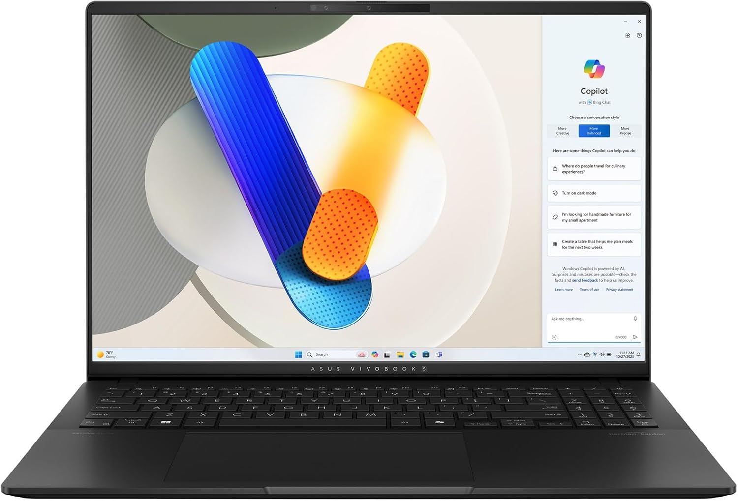 ASUS Vivobook S 16.0" 3.2K OLED 400nits Business Laptop (Intel Ultra 9-185H, 16GB LPDDR5X RAM, 1TB PCIe SSD, Intel Arc, RGB Backlit KB, 2X Thunderbolt 4, WiFi 6E, Win 10 Pro) w/DKZ USB Hub