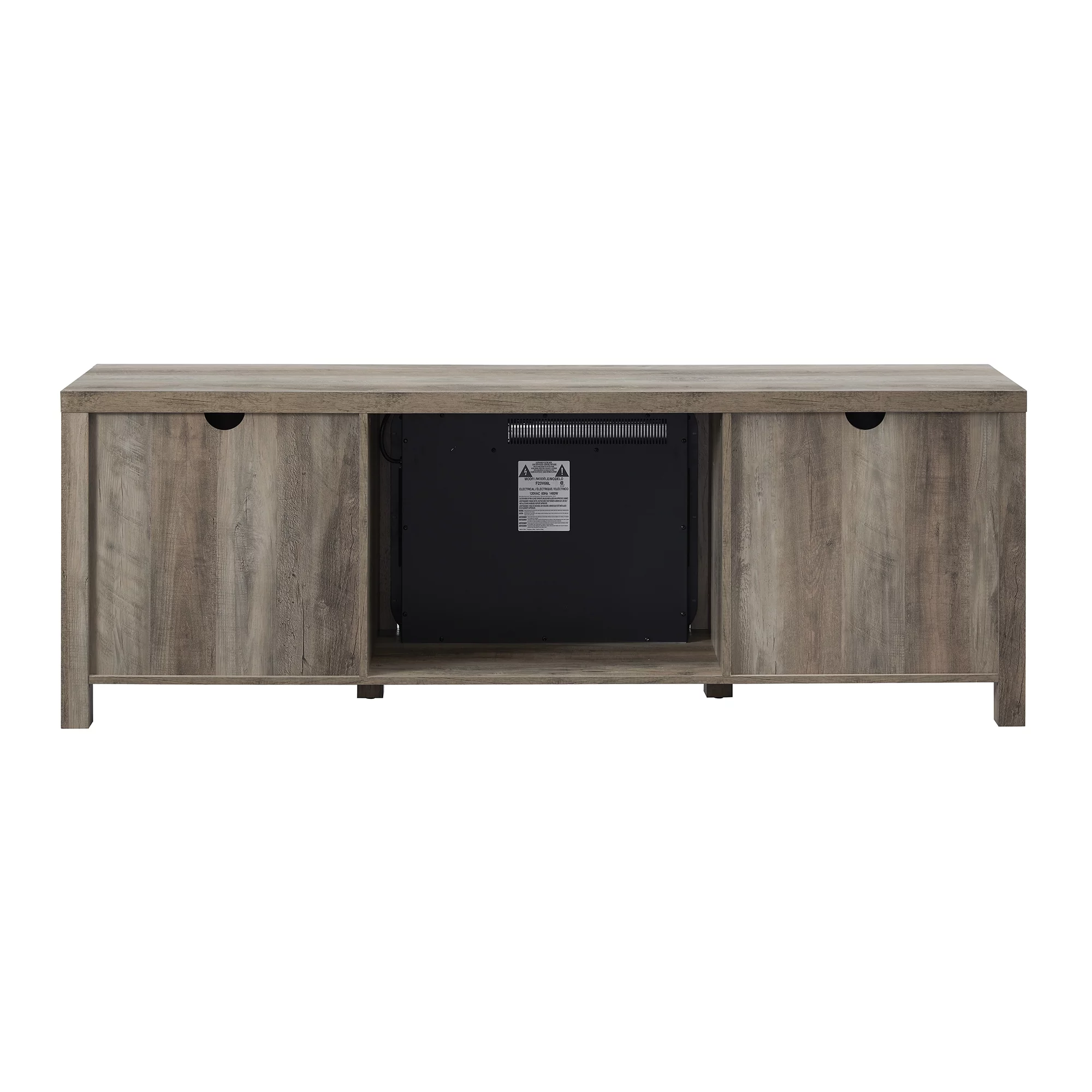 Walker Edison Farmhouse Fireplace TV Stand for TVs up to 80”, Grey Wash