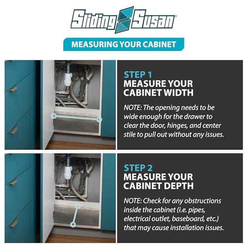 SlidingSusan Pull-Out Drawer Organizer for Cabinets, Gliding Soft Close Shelves for Kitchen, Pantry, and Storage Organization, Fast DIY Installation