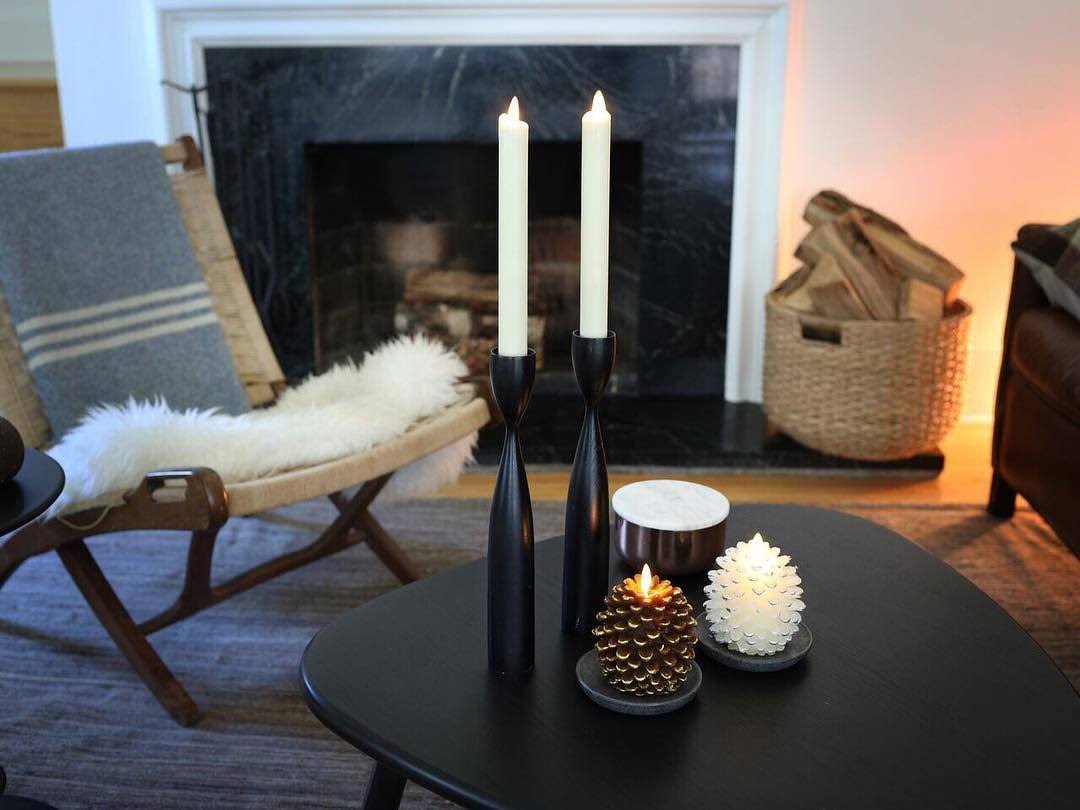 Luminara 4x22 Flameless Pine Cone Candle - Brown Unscented