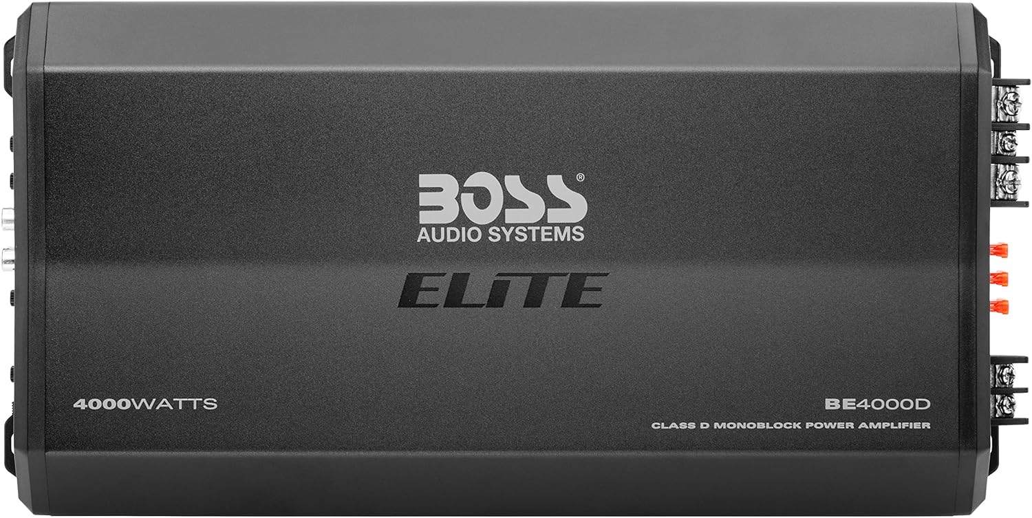 BOSS Audio Systems Elite BE4000D Class D Car Amplifier - 4000 Watts, 1 Ohm Stable, Digital, Monoblock, Mosfet Power Supply, Great for Subwoofers, Remote Subwoofer Control
