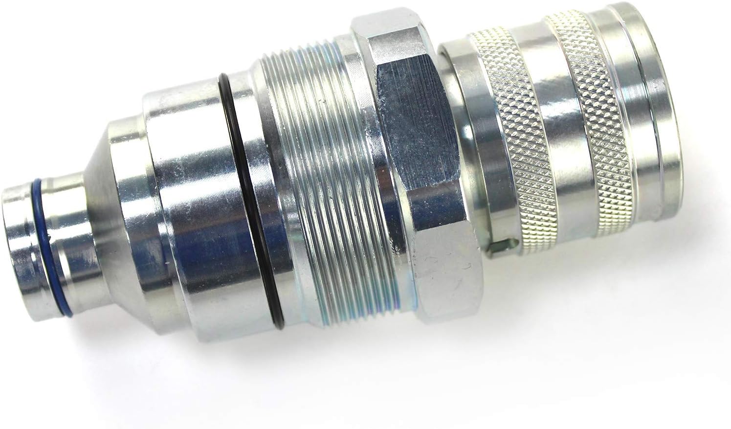 AT406475 7246802 Hydraulic Female Flat Face Quick Connect Coupler 48mm Thread Diameter Hydraulic Coupler for Bobcat John Deere Skid Steer Loader 318E 319E 320E 323E 326E 328E 329E 332E Spare Parts Pack of 2