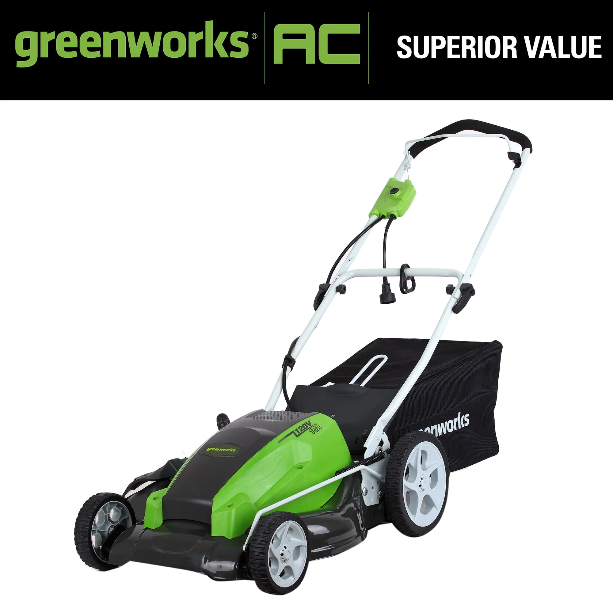 Greenworks 13 Amp 21 Corded Electric Walk-Behind Push Lawn Mower 25112