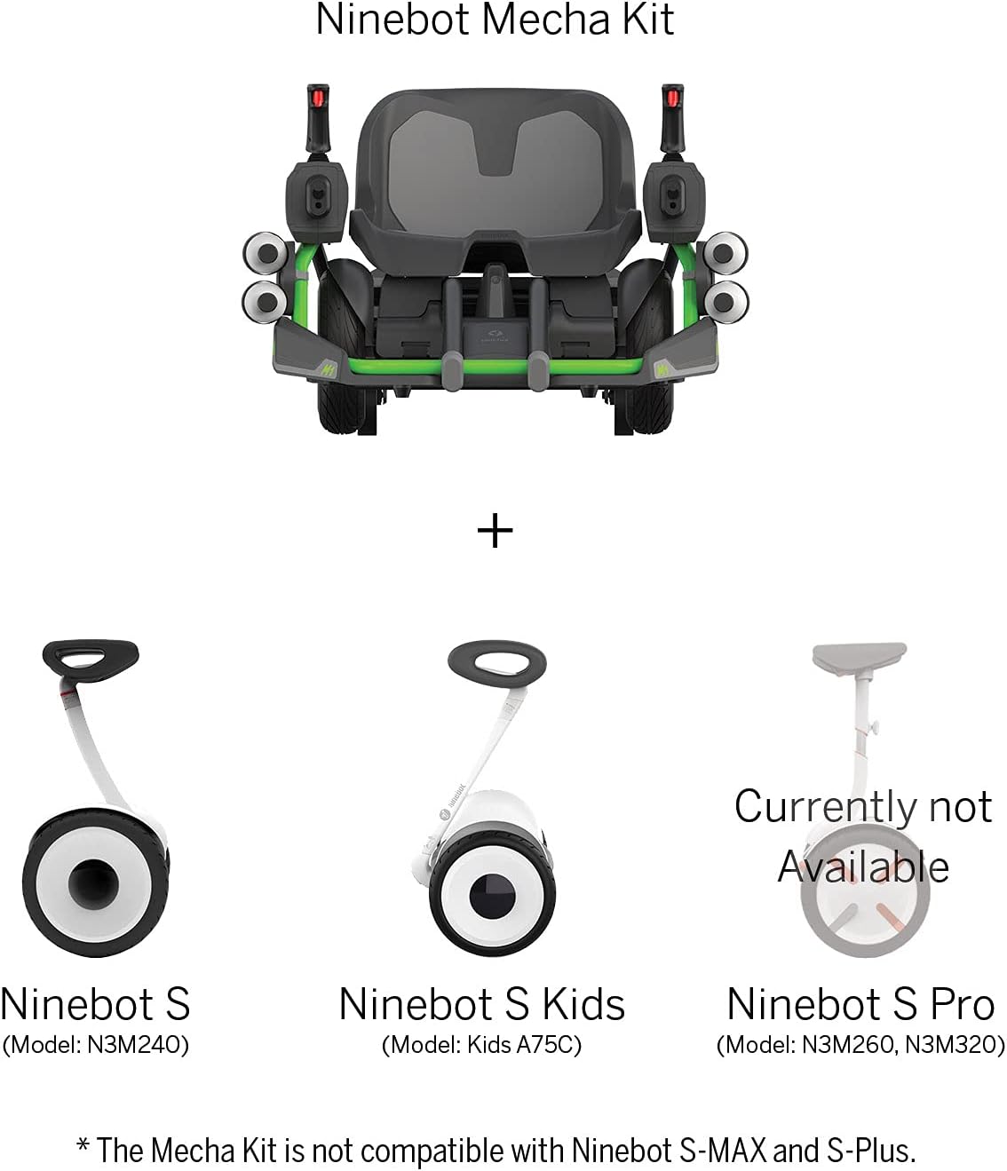 Segway Ninebot Mecha Kit, Applicable to Electric Self-Balancing Scooter, Human-Body Sensor in Joystick, Mobile App Integration (Not Included Ninebot S Models)